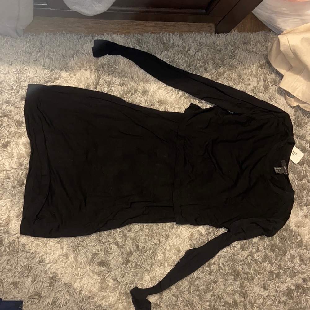Forever 21 plain black long sleeve dress